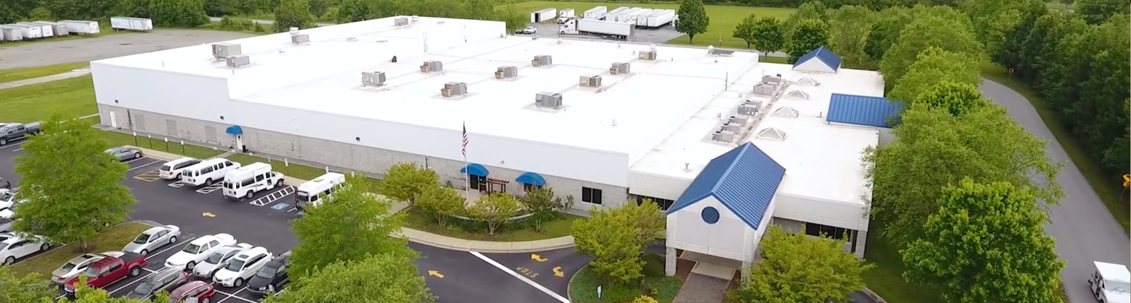 Aerial photograph of the TVS facility in Brevard, North Carolina.